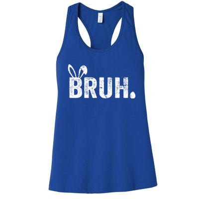 Bruh Meme Funny Saying Bro Greeting Teens Boy Easter Day Women's Racerback Tank