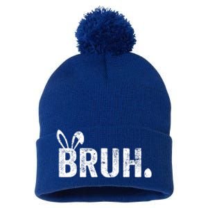 Bruh Meme Funny Saying Bro Greeting Teens Boy Easter Day Pom Pom 12in Knit Beanie