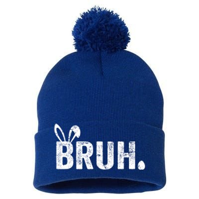 Bruh Meme Funny Saying Bro Greeting Teens Boy Easter Day Pom Pom 12in Knit Beanie