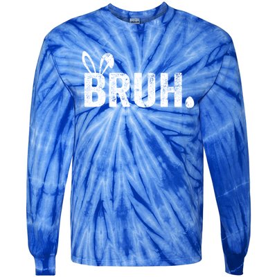 Bruh Meme Funny Saying Bro Greeting Teens Boy Easter Day Tie-Dye Long Sleeve Shirt