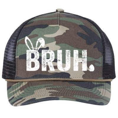 Bruh Meme Funny Saying Bro Greeting Teens Boy Easter Day Retro Rope Trucker Hat Cap