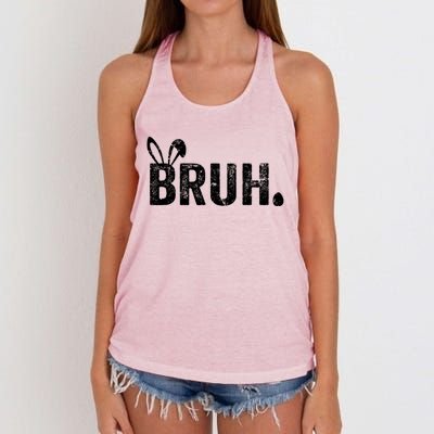 Bruh Meme Funny Saying Bro Greeting Teens Boy Easter Day Women's Knotted Racerback Tank