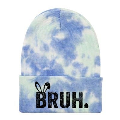 Bruh Meme Funny Saying Bro Greeting Teens Boy Easter Day Tie Dye 12in Knit Beanie