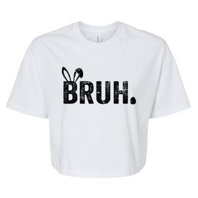 Bruh Meme Funny Saying Bro Greeting Teens Boy Easter Day Bella+Canvas Jersey Crop Tee