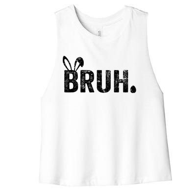 Bruh Meme Funny Saying Bro Greeting Teens Boy Easter Day Women's Racerback Cropped Tank