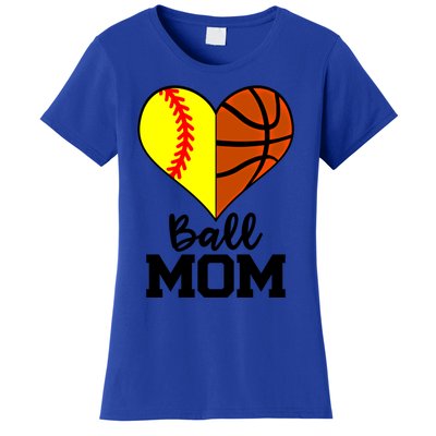 Ball Mom Funny Softball Basketball Player Mom Gift Women's T-Shirt