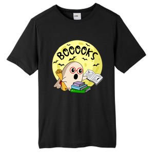 Boooks Moon Ghost Halloween Bookworm Reading Lover Gift Tall Fusion ChromaSoft Performance T-Shirt