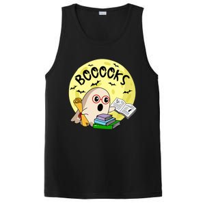 Boooks Moon Ghost Halloween Bookworm Reading Lover Gift PosiCharge Competitor Tank