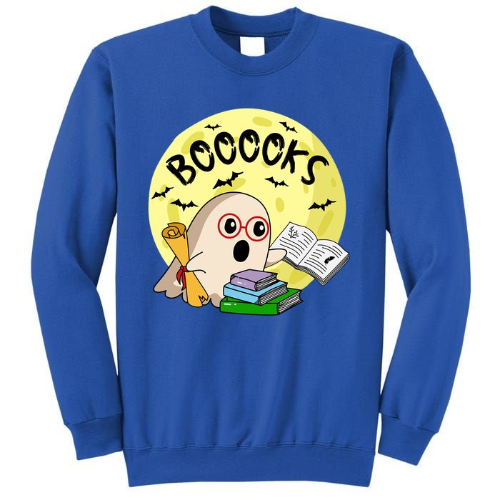 Boooks Moon Ghost Halloween Bookworm Reading Lover Gift Sweatshirt