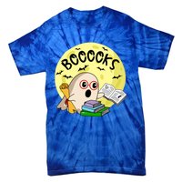 Boooks Moon Ghost Halloween Bookworm Reading Lover Gift Tie-Dye T-Shirt