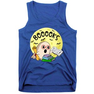 Boooks Moon Ghost Halloween Bookworm Reading Lover Gift Tank Top