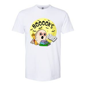 Boooks Moon Ghost Halloween Bookworm Reading Lover Gift Softstyle CVC T-Shirt