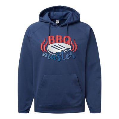 Bbq Master Grilling Gift Barbecuing Barbecue Grill 4th July Gift Performance Fleece Hoodie