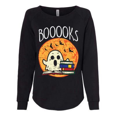 Boooks Moon Ghost Halloween Bookworm Librarian Teacher Book Great Gift Womens California Wash Sweatshirt