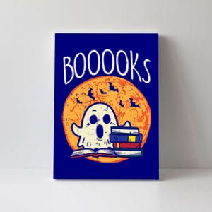 Boooks Moon Ghost Halloween Bookworm Librarian Teacher Book Great Gift Canvas