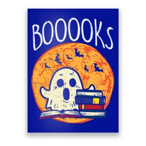 Boooks Moon Ghost Halloween Bookworm Librarian Teacher Book Great Gift Poster