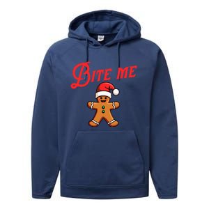 Bite Me Gingerbread Cookie Performance Fleece Hoodie