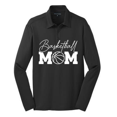 Basketball Mom Gift Silk Touch Performance Long Sleeve Polo