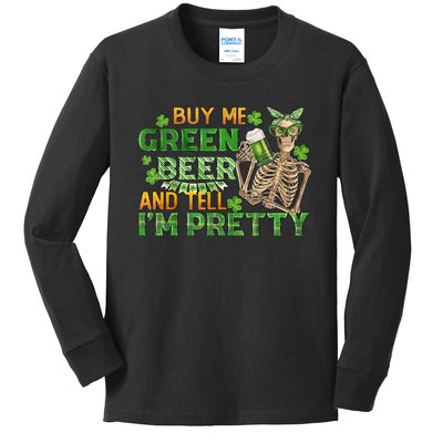 Buy Me Green Beer And Tell I'm Pretty Kids Long Sleeve Shirt