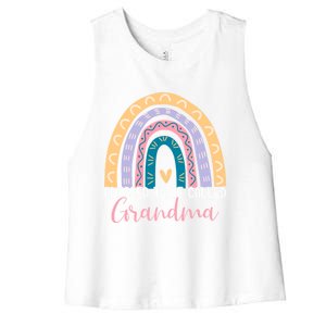 Best Mom Grandma Blessed To Be Called Grandma Boho Rainbow Gift Women's Racerback Cropped Tank