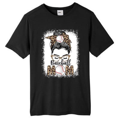 Baseball Mom Game Day Messy Bun Leopard Mothers Day Gift Tall Fusion ChromaSoft Performance T-Shirt