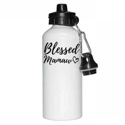 Blessed Mamaw Gift Christmas Family Matching Thanksgiving Cool Gift Aluminum Water Bottle 