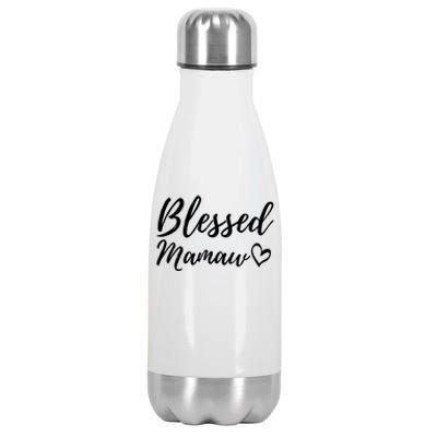 Blessed Mamaw Gift Christmas Family Matching Thanksgiving Cool Gift Stainless Steel Insulated Water Bottle