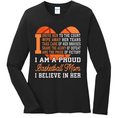 Basketball Mom Game Day Outfit Mothers Day Gift Ladies Long Sleeve Shirt