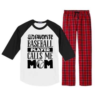 Baseball Mom Great Gift Baseball Lover Cool Gift Raglan Sleeve Pajama Set