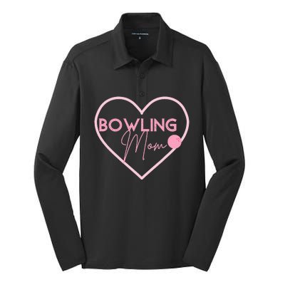 Bowling Mom Gift Cute Bowling GIfts Pink Bowling Ball Silk Touch Performance Long Sleeve Polo