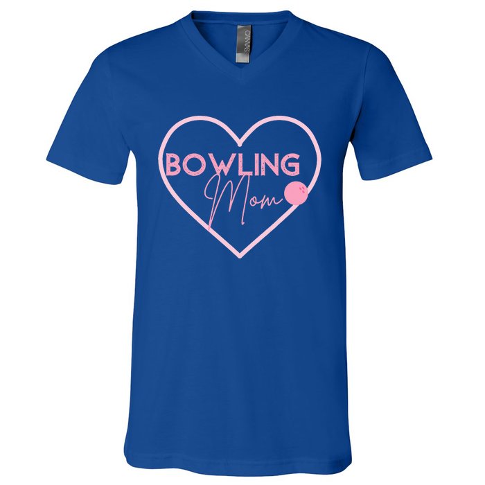 Bowling Mom Gift Cute Bowling GIfts Pink Bowling Ball V-Neck T-Shirt