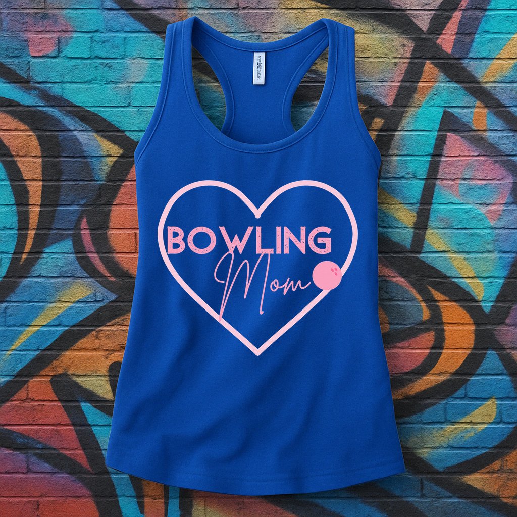 Bowling Mom Gift Cute Bowling GIfts Pink Bowling Ball Womens Tank Top