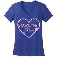 Bowling Mom Gift Cute Bowling GIfts Pink Bowling Ball Women's V-Neck T-Shirt