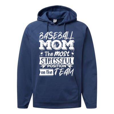 Baseball Mom Gift Baseball Lover Gift Performance Fleece Hoodie