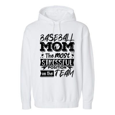 Baseball Mom Gift Baseball Lover Gift Garment-Dyed Fleece Hoodie