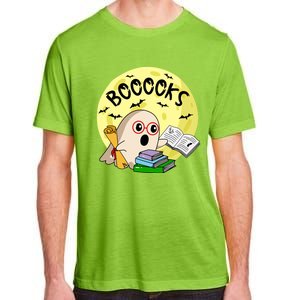 Boooks Moon Ghost Halloween Bookworm Reading Lover Gift Adult ChromaSoft Performance T-Shirt