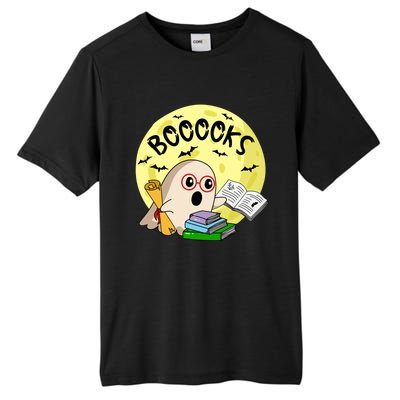 Boooks Moon Ghost Halloween Bookworm Reading Lover Gift Tall Fusion ChromaSoft Performance T-Shirt