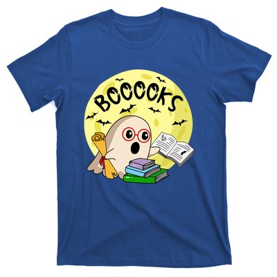 Boooks Moon Ghost Halloween Bookworm Reading Lover Gift T-Shirt