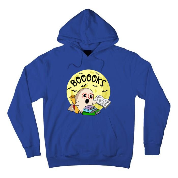 Boooks Moon Ghost Halloween Bookworm Reading Lover Gift Tall Hoodie