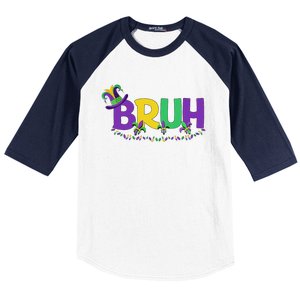 Bruh Mardi Gras Teens Mardi Gras Baseball Sleeve Shirt