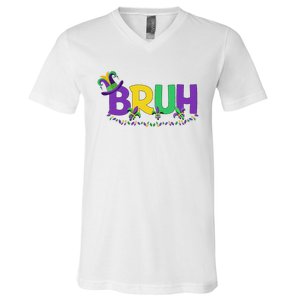 Bruh Mardi Gras Teens Mardi Gras V-Neck T-Shirt