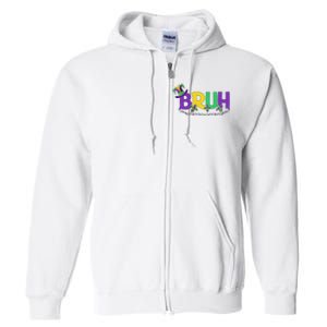 Bruh Mardi Gras Teens Mardi Gras Full Zip Hoodie