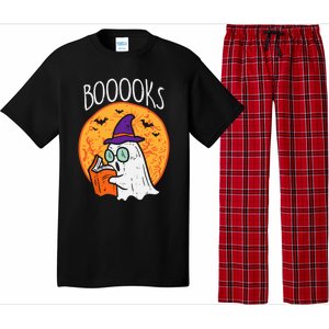 Boooks Moon Ghost Reading Halloween Bookworm Librarian Book Cool Gift Pajama Set