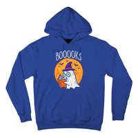 Boooks Moon Ghost Reading Halloween Bookworm Librarian Book Cool Gift Hoodie