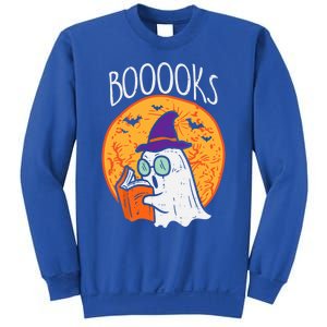 Boooks Moon Ghost Reading Halloween Bookworm Librarian Book Cool Gift Sweatshirt