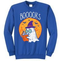 Boooks Moon Ghost Reading Halloween Bookworm Librarian Book Cool Gift Sweatshirt