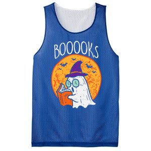 Boooks Moon Ghost Reading Halloween Bookworm Librarian Book Cool Gift Mesh Reversible Basketball Jersey Tank