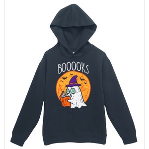 Boooks Moon Ghost Reading Halloween Bookworm Librarian Book Cool Gift Urban Pullover Hoodie