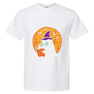 Boooks Moon Ghost Reading Halloween Bookworm Librarian Book Cool Gift Garment-Dyed Heavyweight T-Shirt