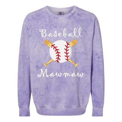 Baseball Mawmaw Grandsons Game Day Gifts To Cheer Grandma Colorblast Crewneck Sweatshirt